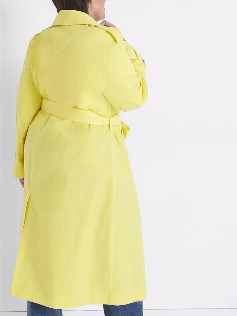Lane Bryant Bright Yellow Double-Breasted Trench Coat - Picture 2 of 3